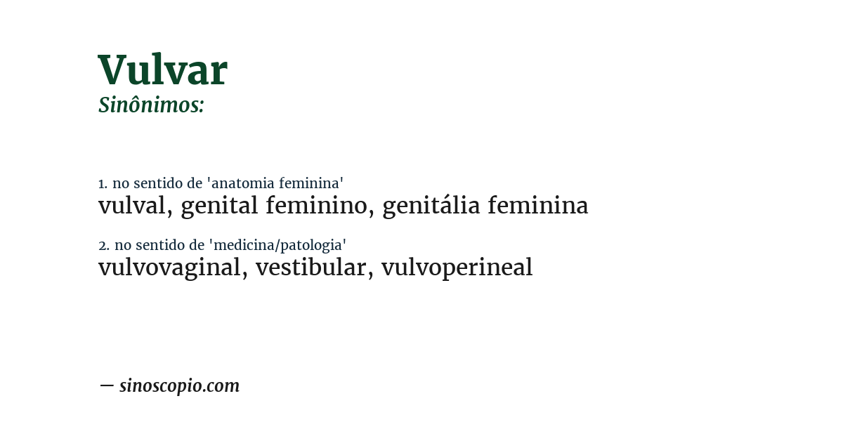 Sinônimo de vulvar