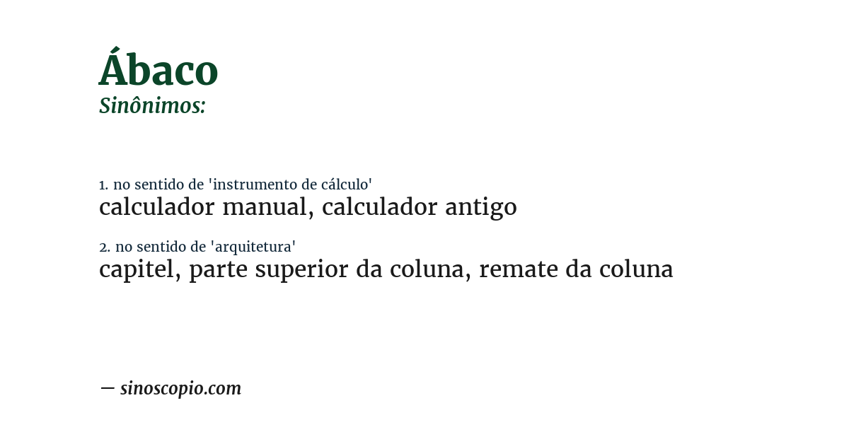 Sinônimo de ábaco