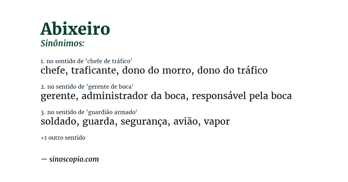 Sinônimo de abixeiro