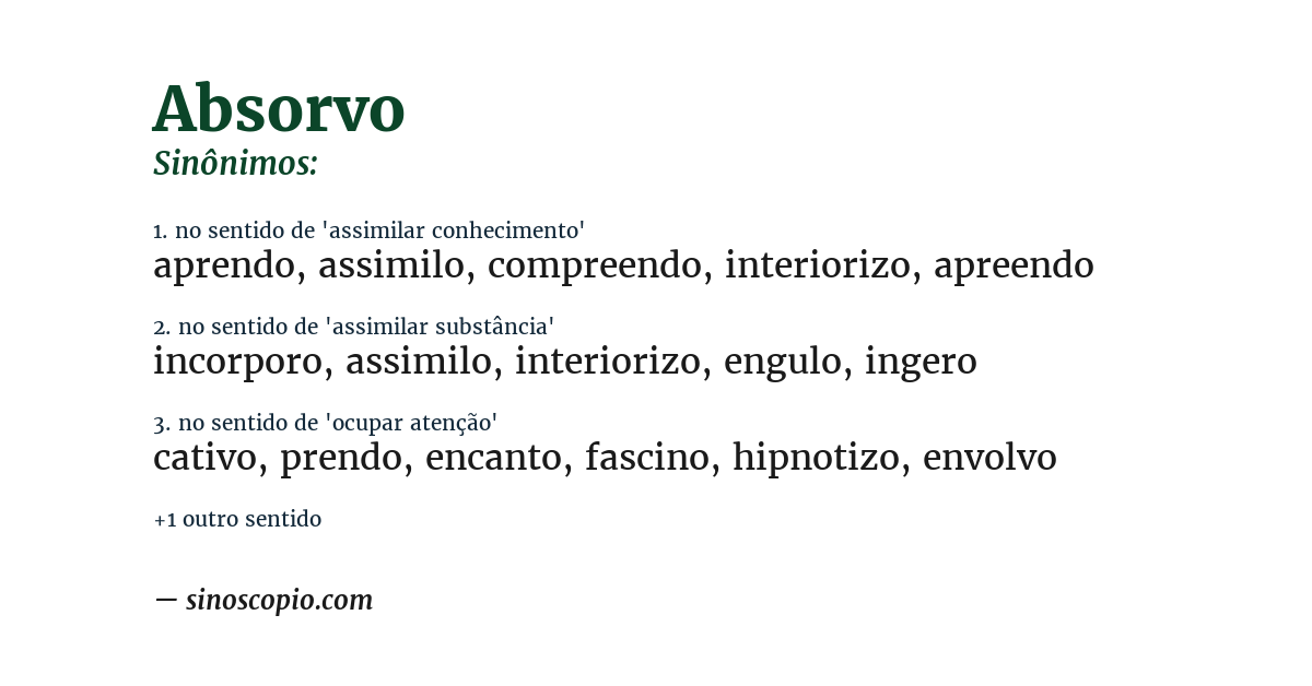 Sinônimo de absorvo