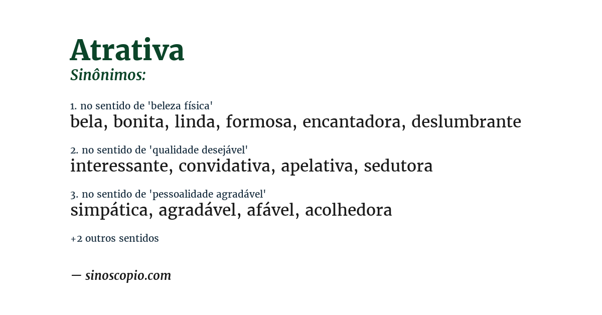 Sinônimo de atrativa