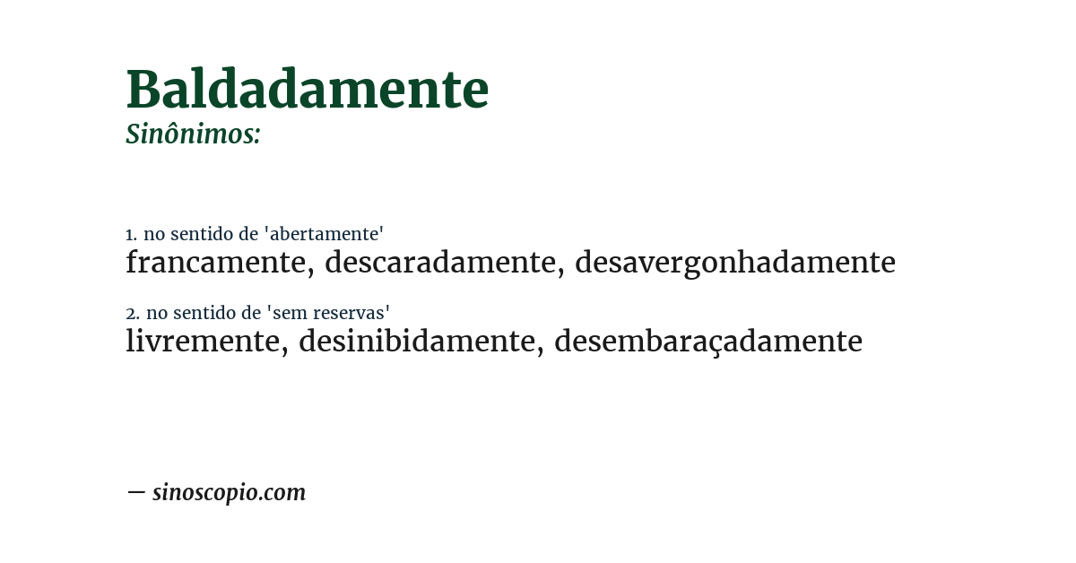 Sinônimo de baldadamente