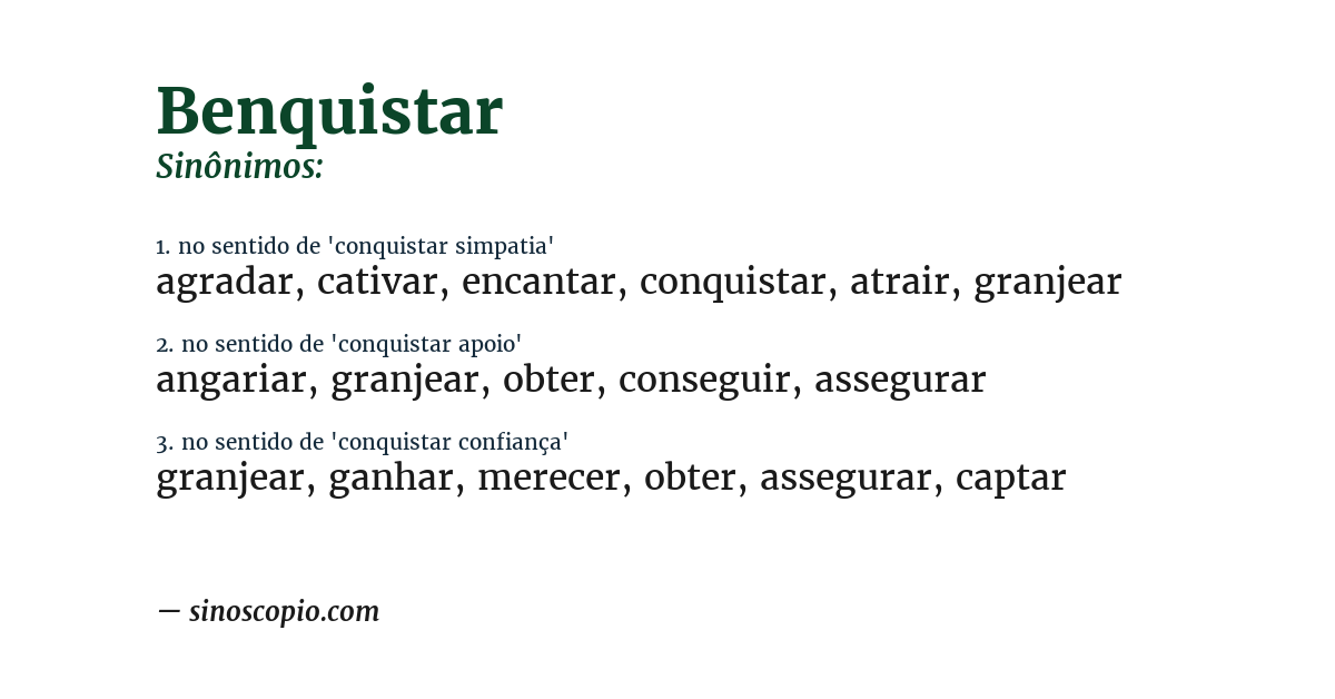 Sinônimo de benquistar