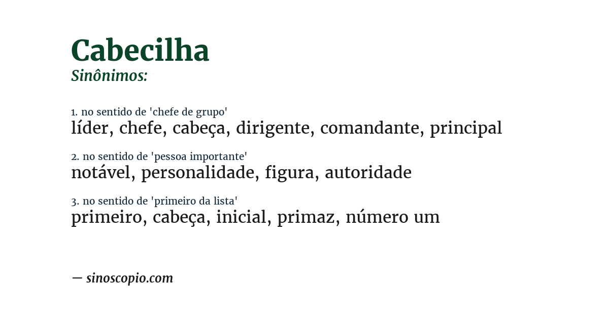Sinônimo de cabecilha