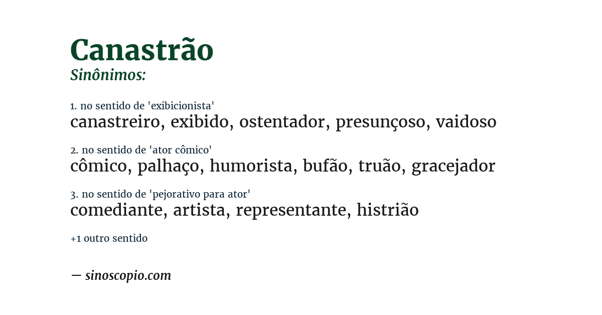 Sinônimo de canastrão