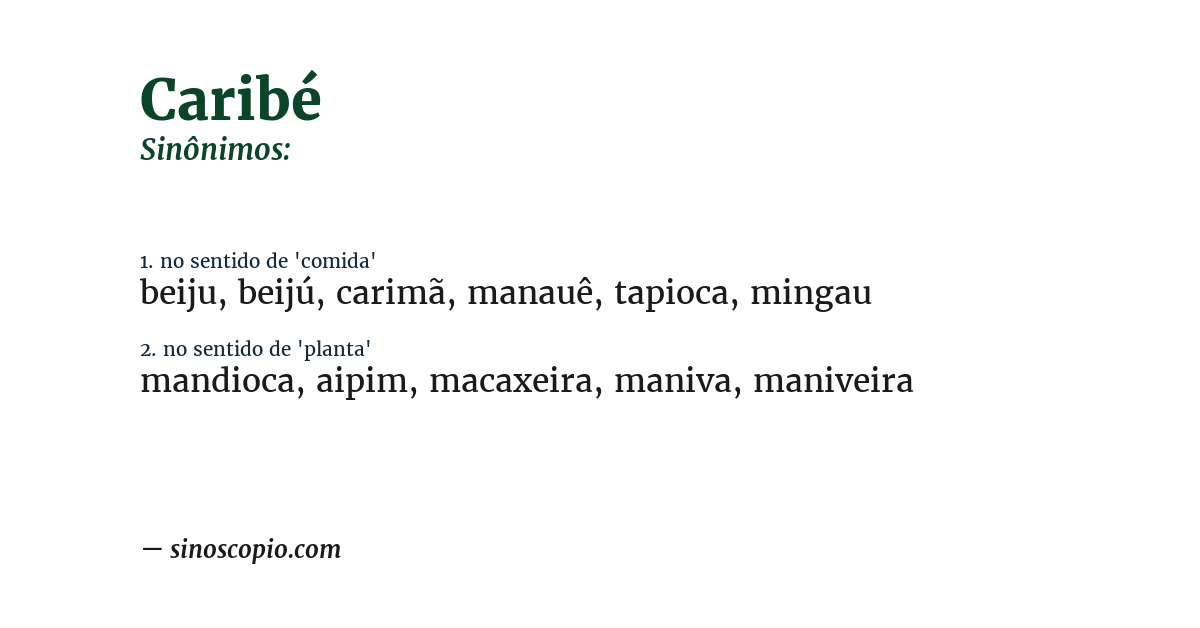 Sinônimo de caribé