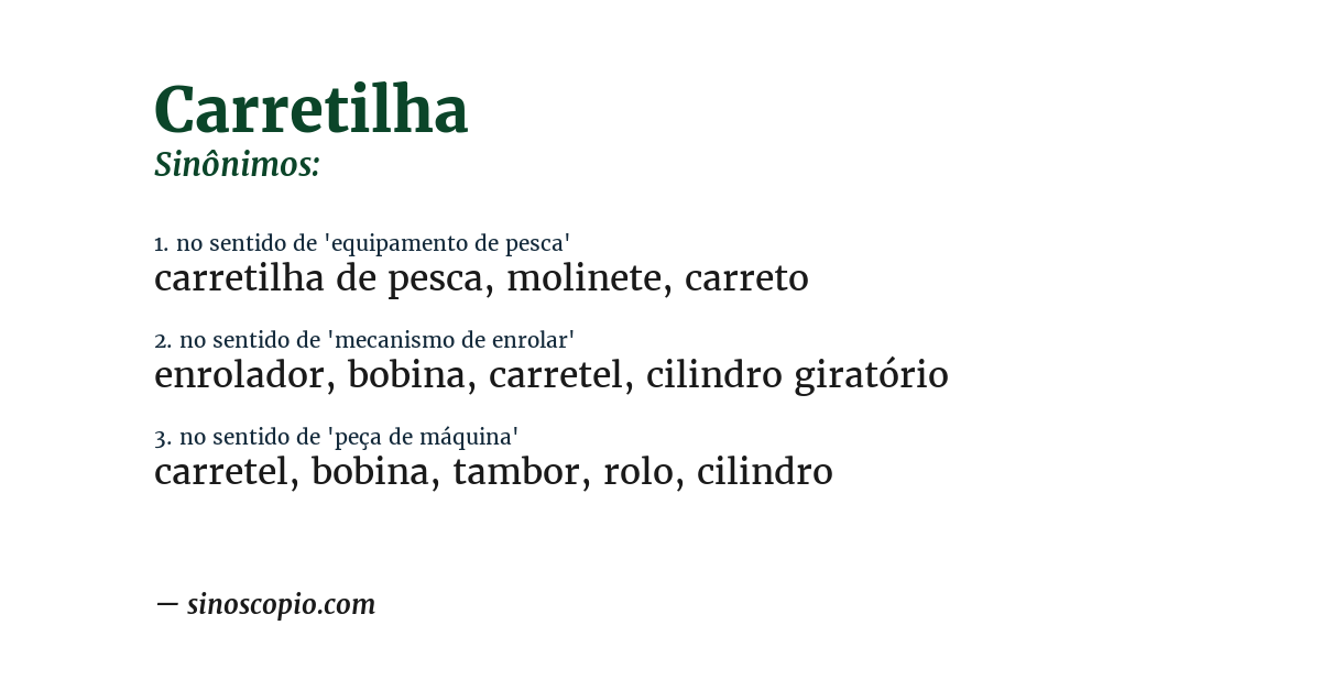 Sinônimo de carretilha