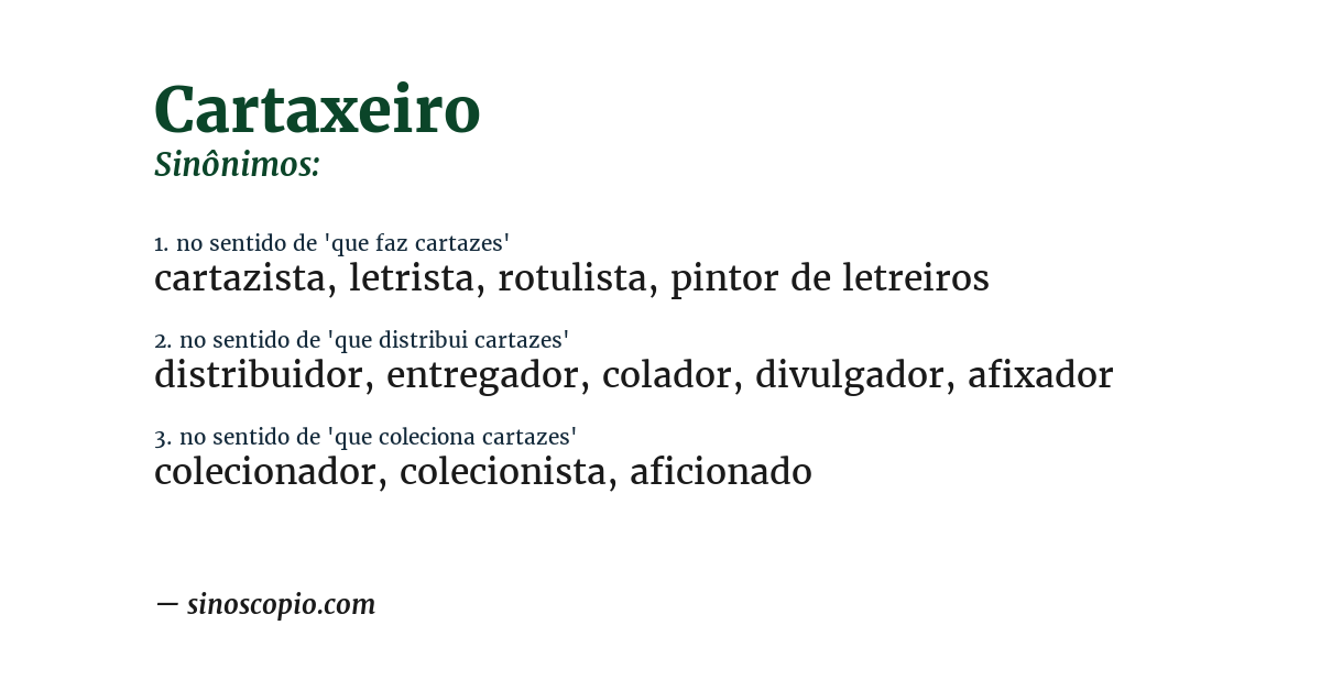 Sinônimo de cartaxeiro