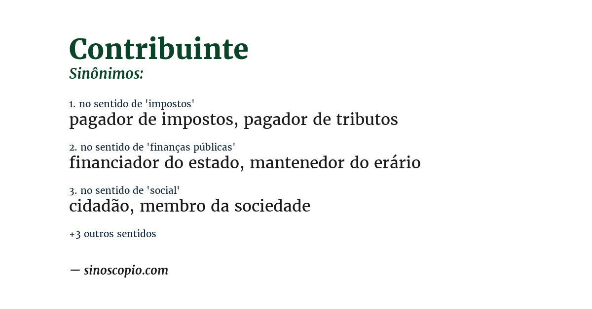 Sinônimo de contribuinte