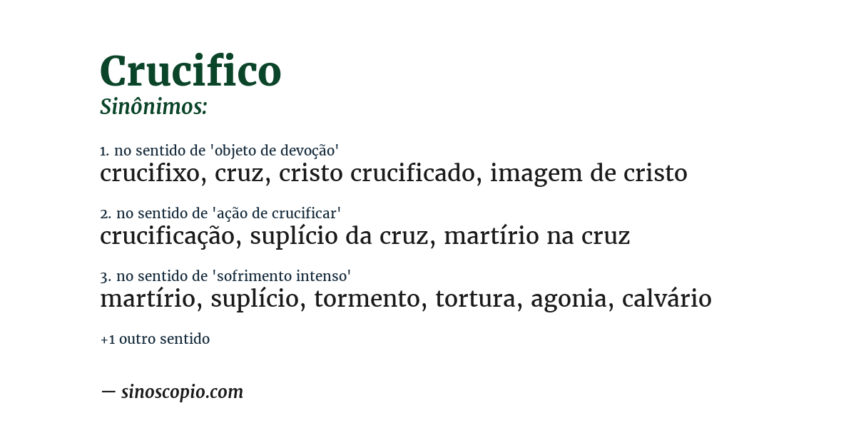 Sinônimo de crucifico
