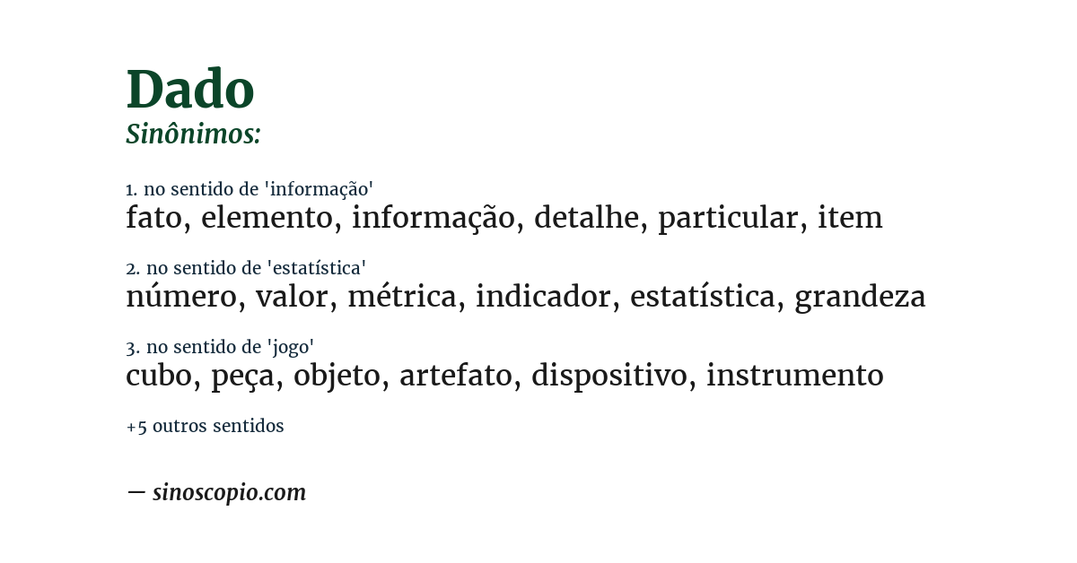 Sinônimo de dado