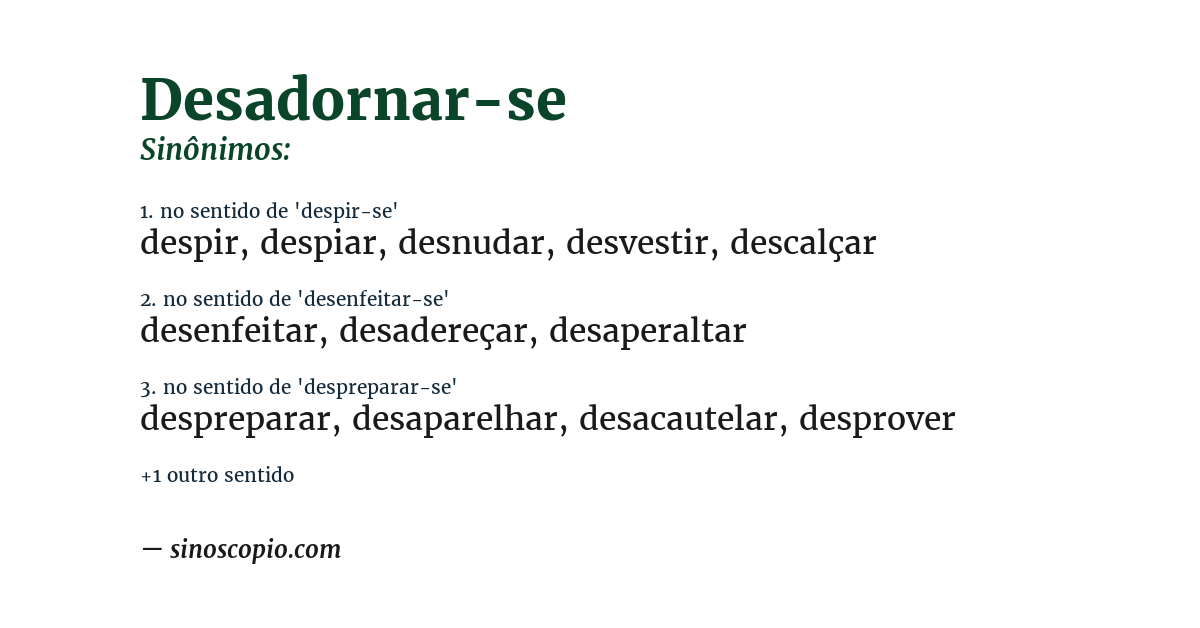 Sinônimo de desadornar-se