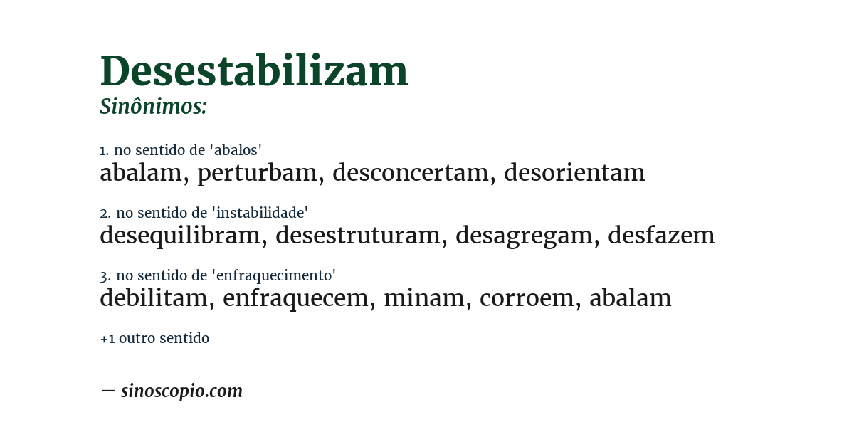 Sinônimo de desestabilizam