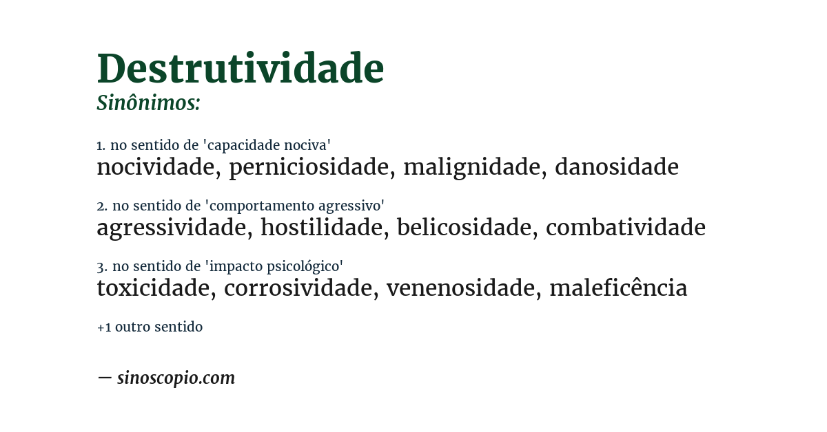 Sinônimo de destrutividade