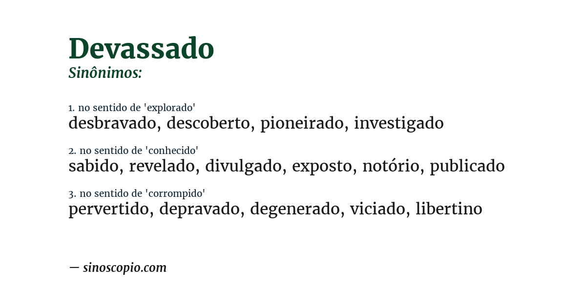 Sinônimo de devassado