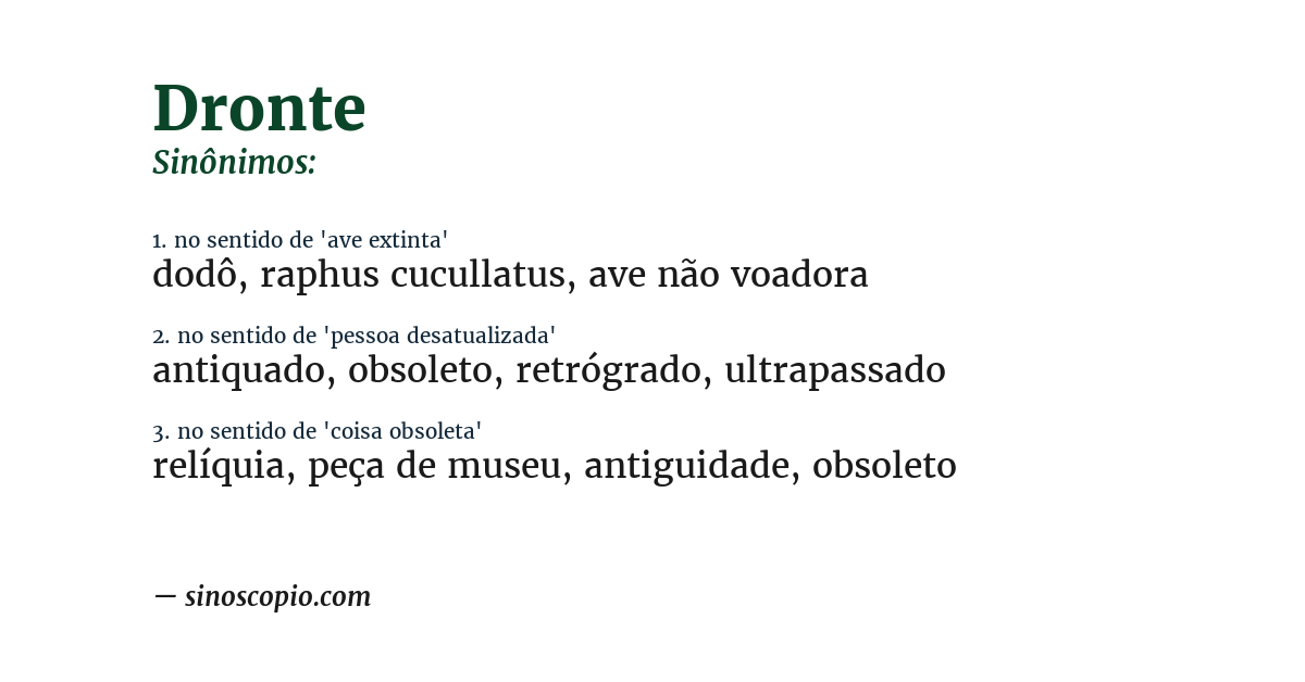 Sinônimo de dronte