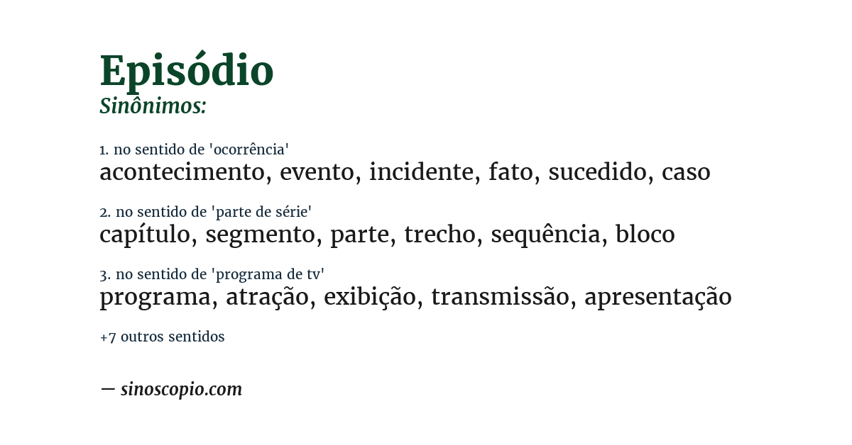 Sinônimo de episódio