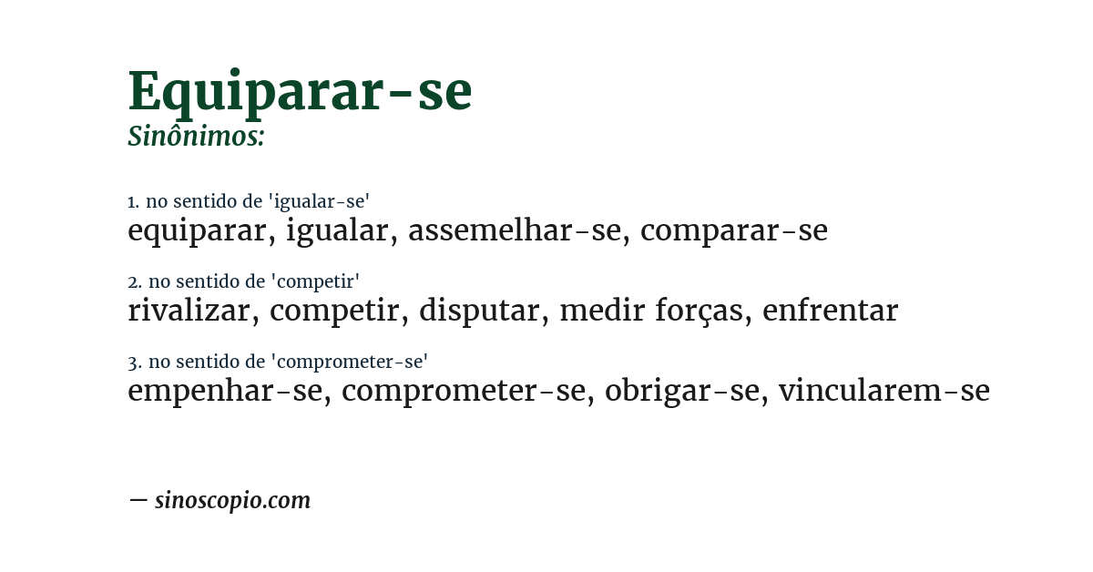Sinônimo de equiparar-se
