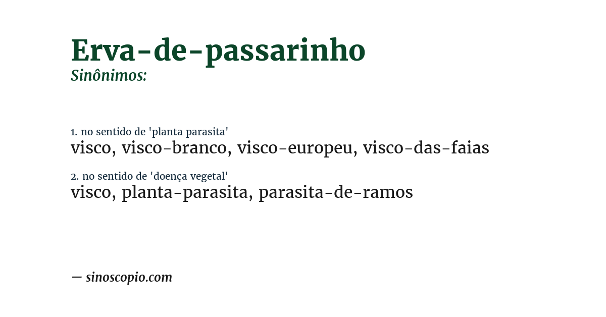 Sinônimo de erva-de-passarinho