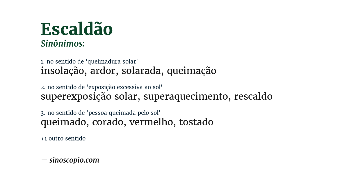 Sinônimo de escaldão