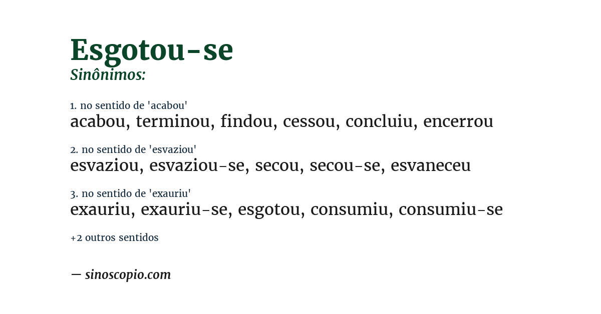 Sinônimo de esgotou-se