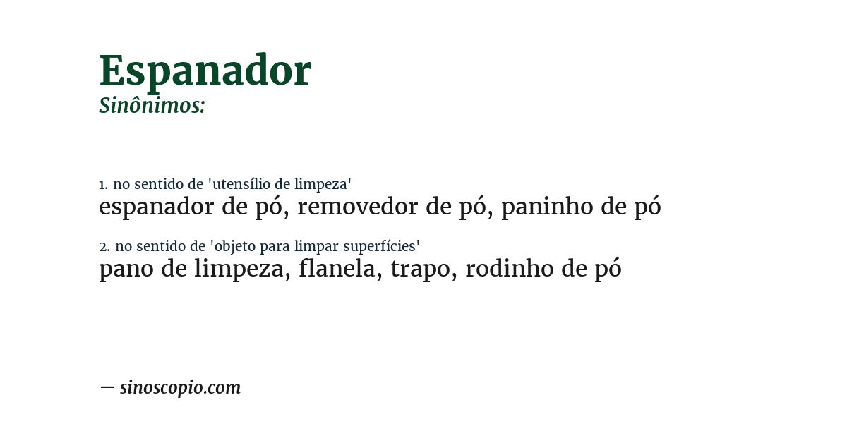 Sinônimo de espanador