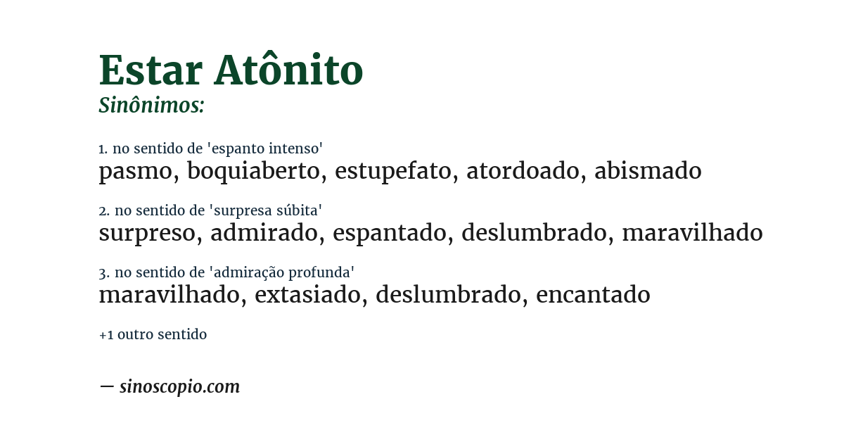 Sinônimo de estar atônito