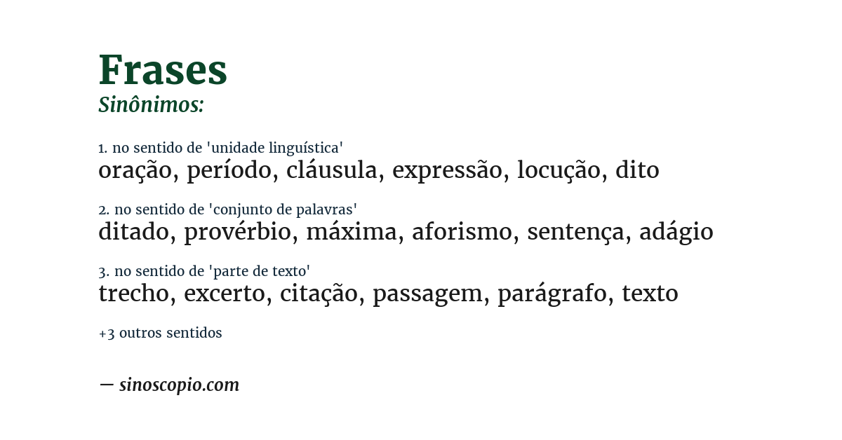 Sinônimo de frases