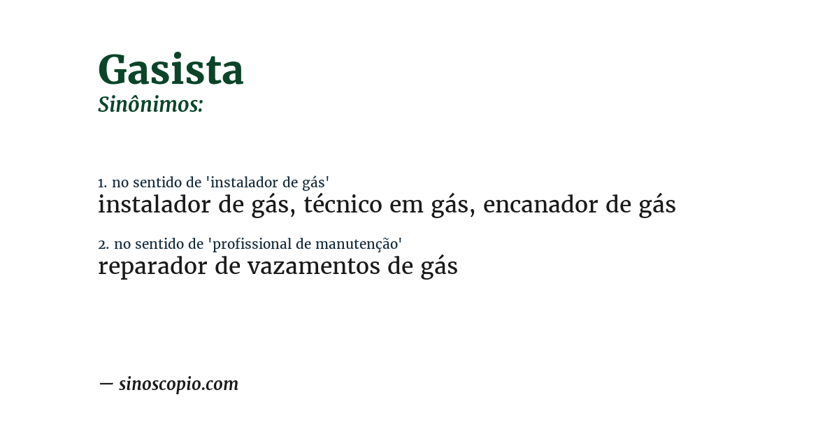 Sinônimo de gasista