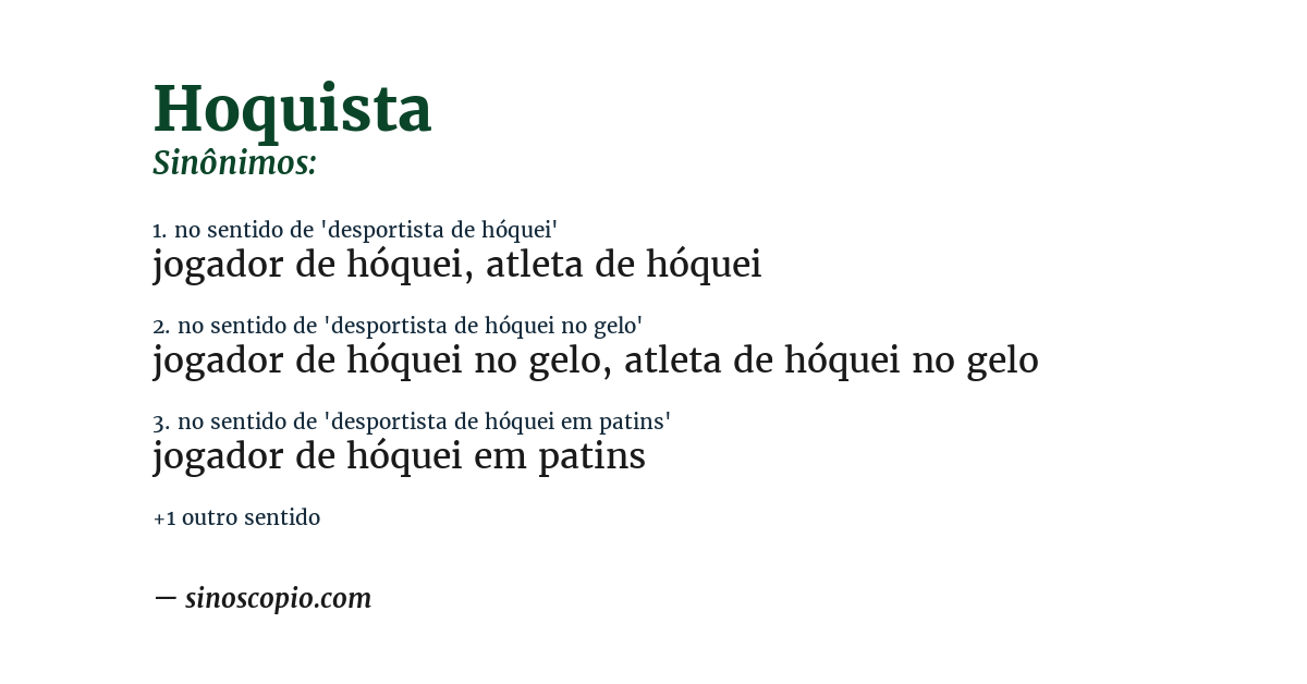 Sinônimo de hoquista