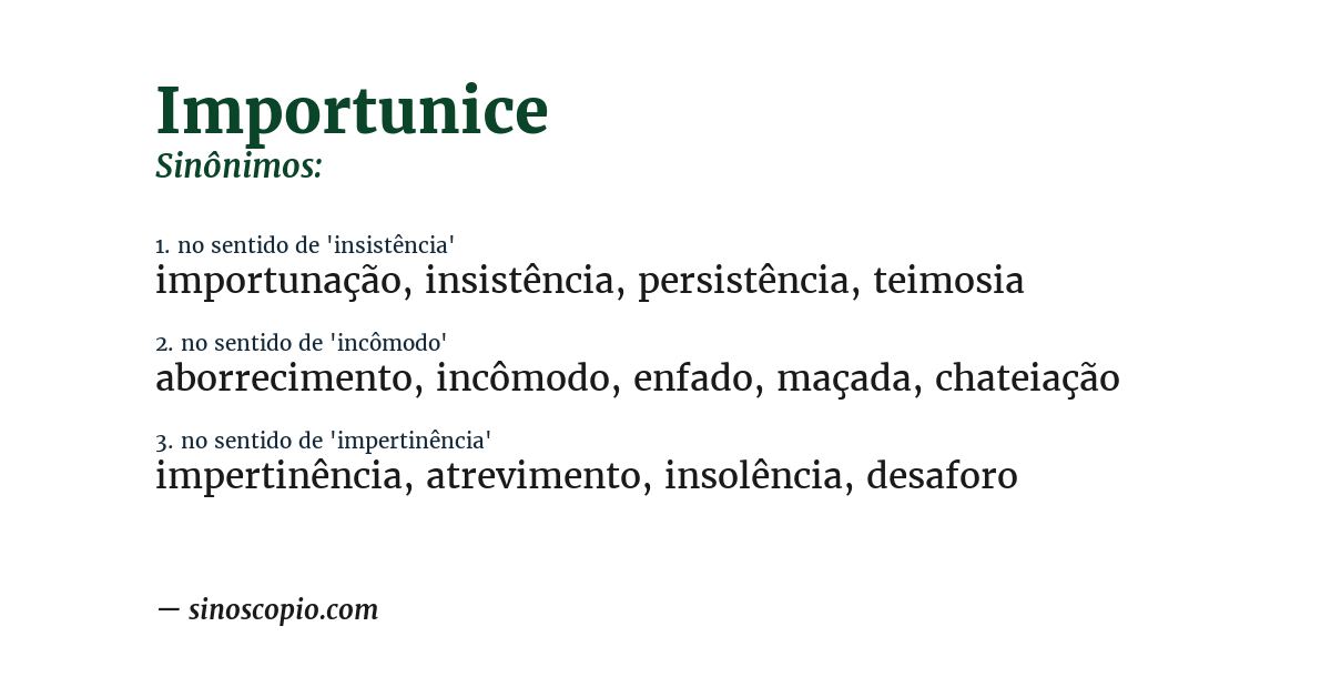 Sinônimo de importunice