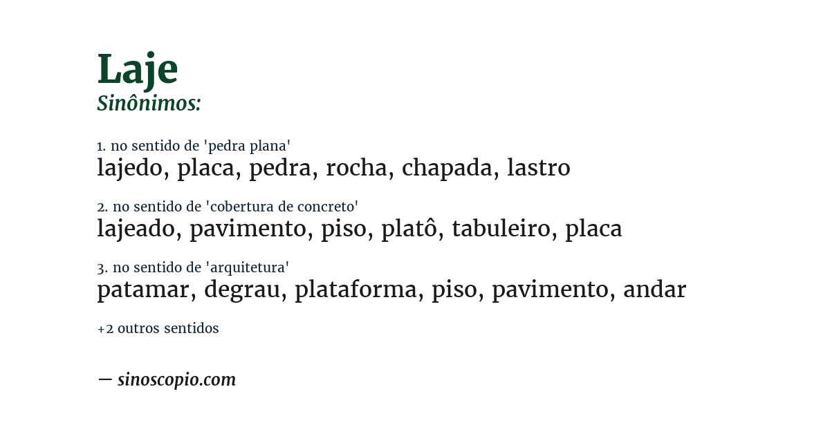 Sinônimo de laje