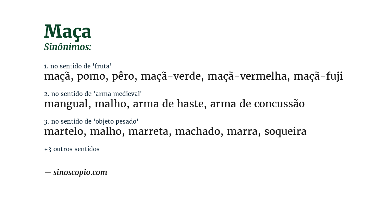 Sinônimo de maça