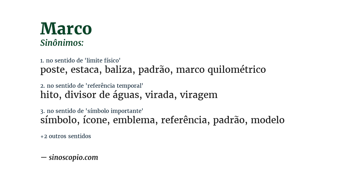 Sinônimo de marco