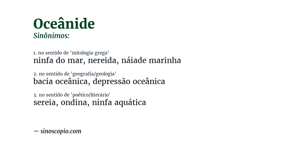 Sinônimo de oceânide