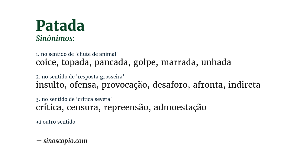 Sinônimo de patada