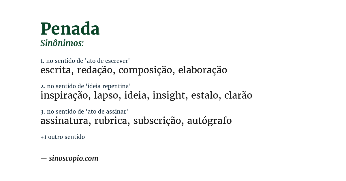 Sinônimo de penada