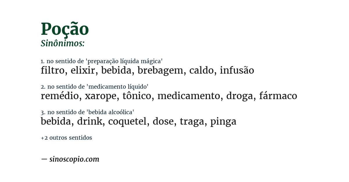 Sinônimo de poção