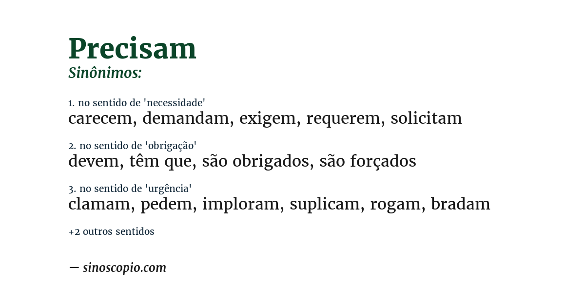 Sinônimo de precisam