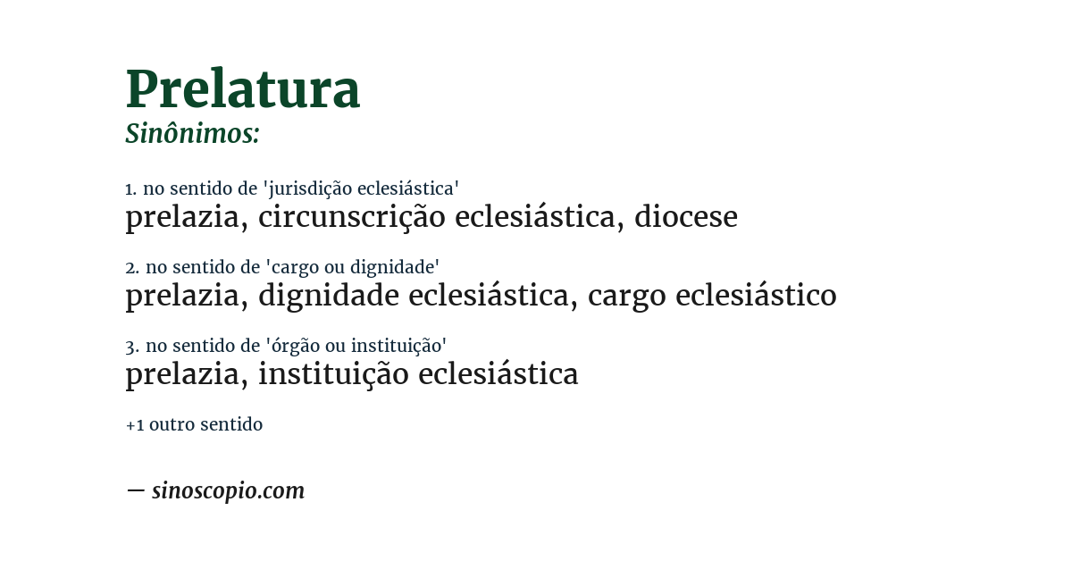 Sinônimo de prelatura