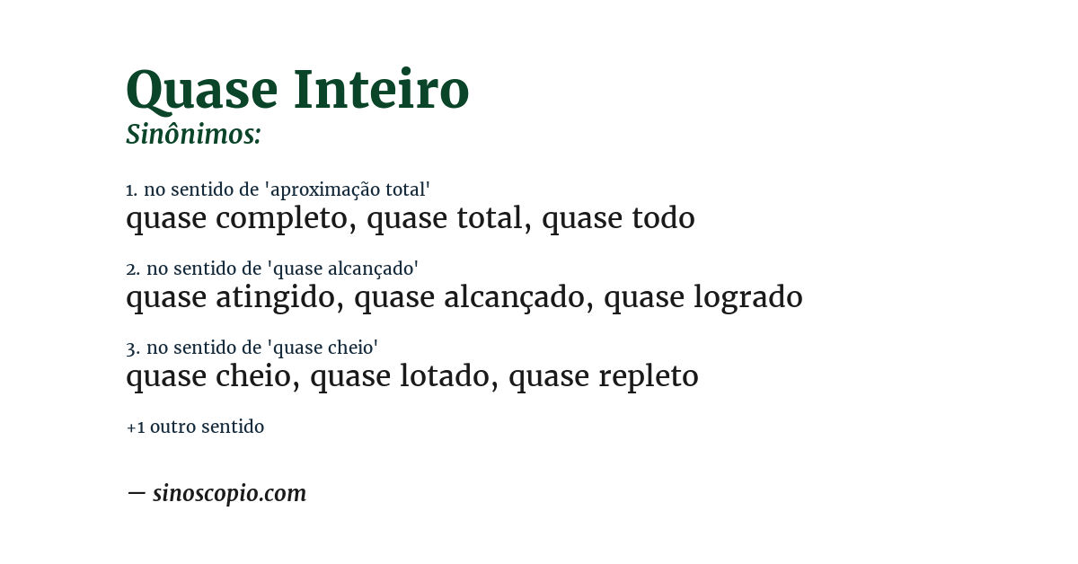 Sinônimo de quase inteiro