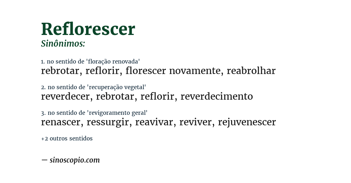 Sinônimo de reflorescer
