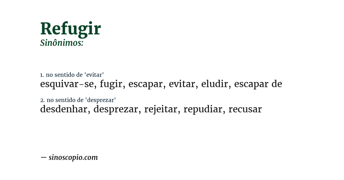 Sinônimo de refugir