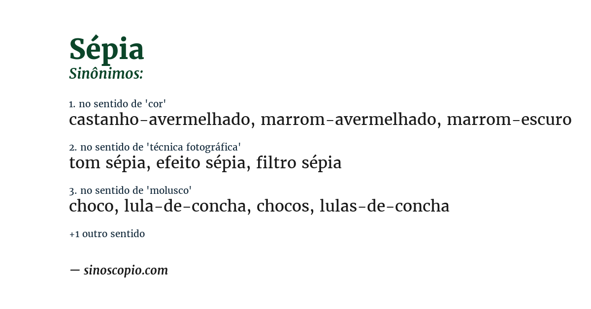 Sinônimo de sépia