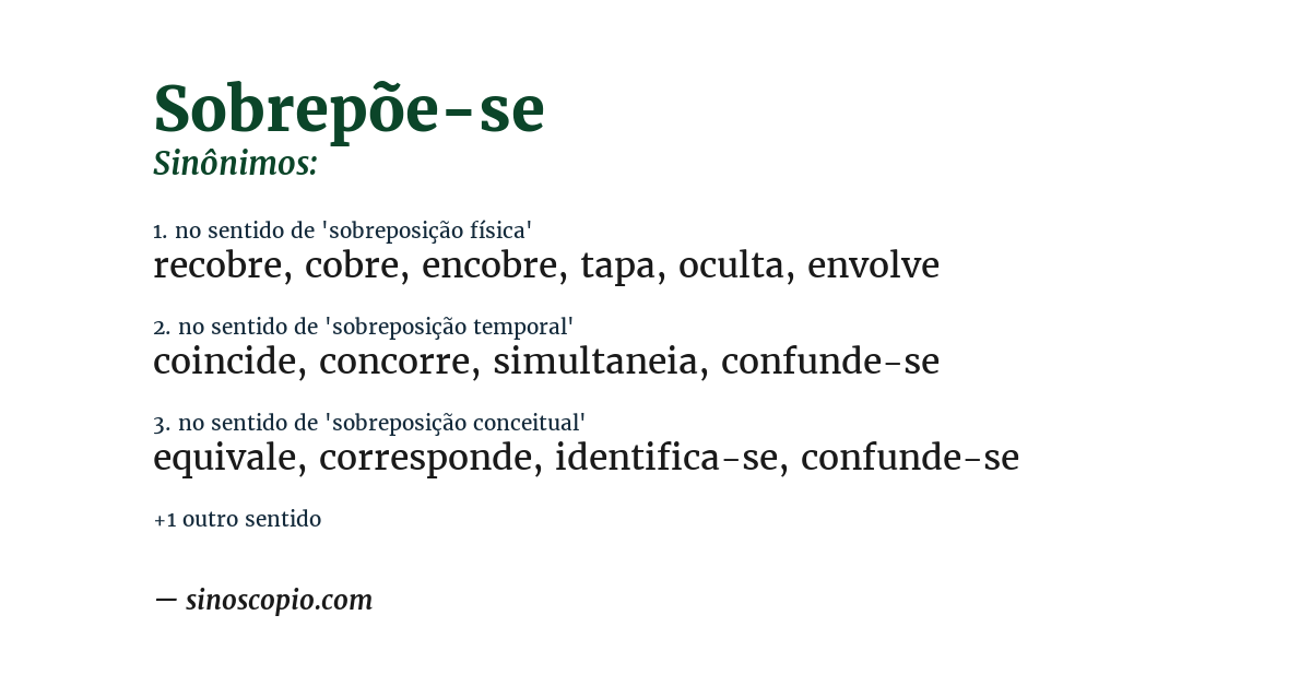 Sinônimo de sobrepõe-se