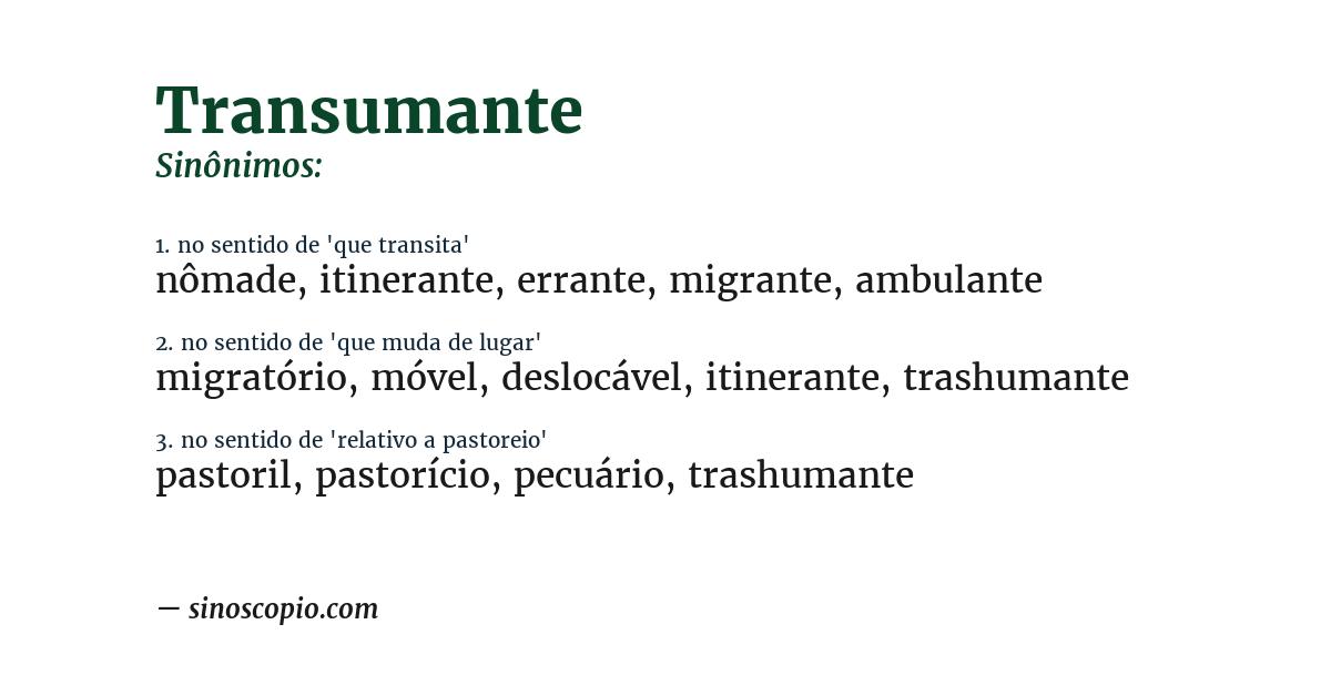 Sinônimo de transumante