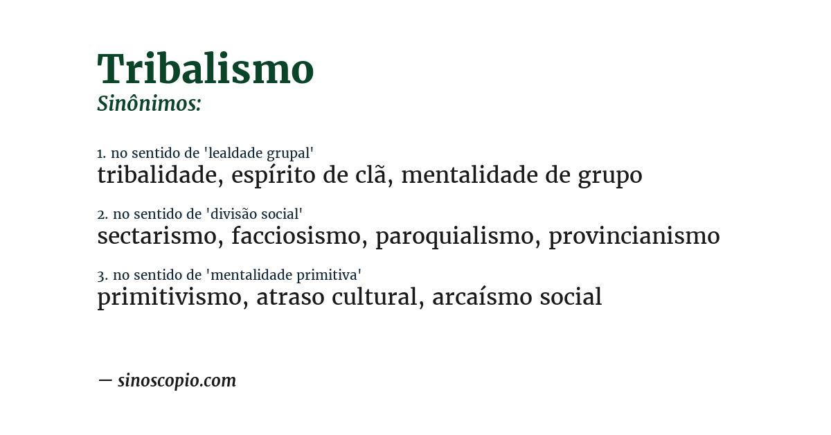 Sinônimo de tribalismo