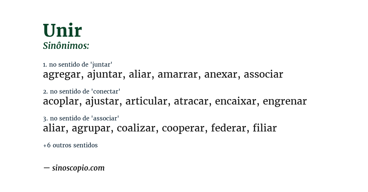 Sinônimo de unir