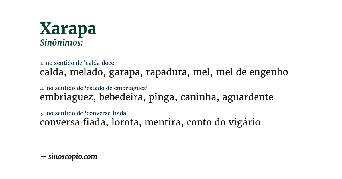 Sinônimo de xarapa