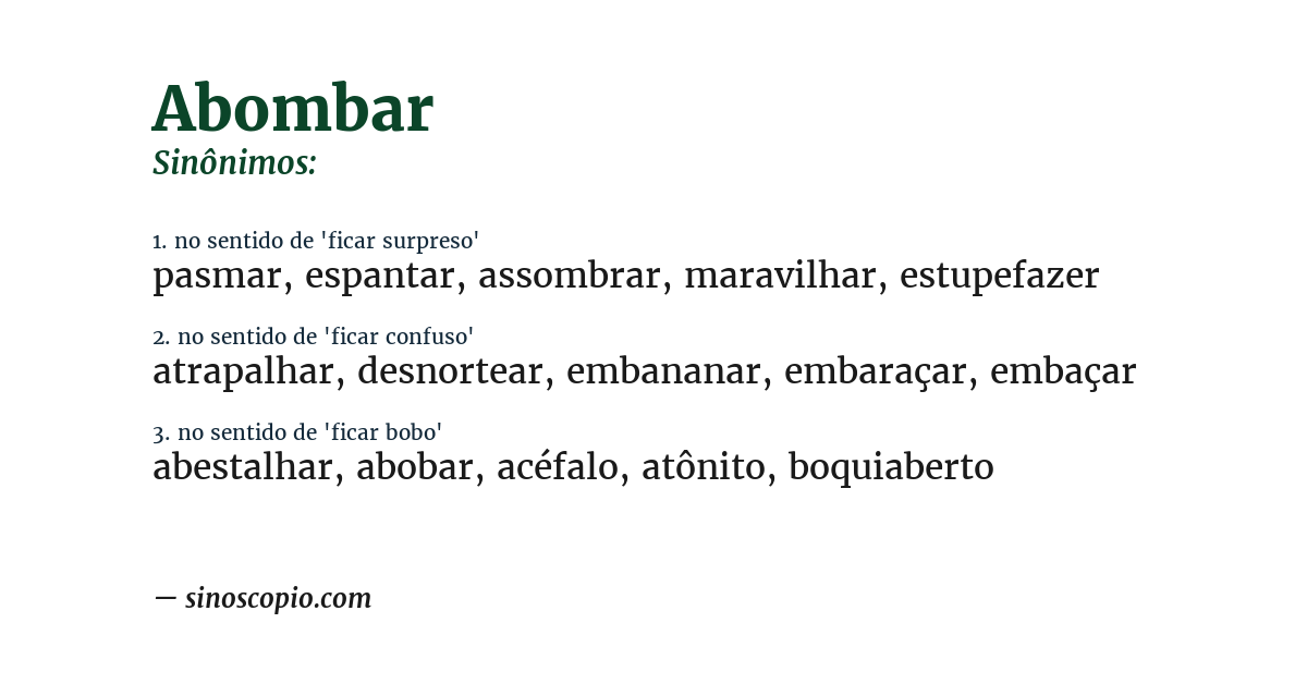 Sinônimo de abombar